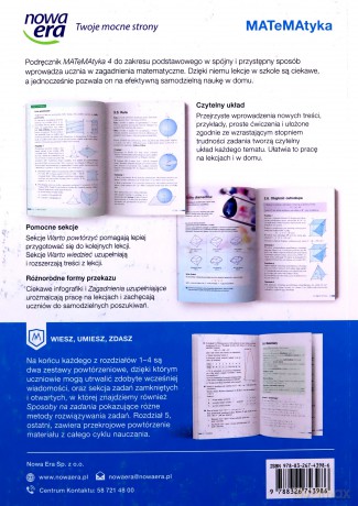 Nowe matematyka podręcznik klasa 4 liceum i technikum zakres podstawowy 68142 [KSIĄŻKA]