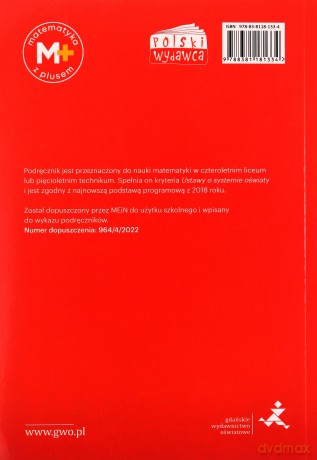 Nowe matematyka z plusem podręcznik do liceum i technikum dla klasy 4 zakres podstawowy - Małgorzata Dobrowolska, Marcin Karpiński, Jacek Lech [KSIĄŻKA]