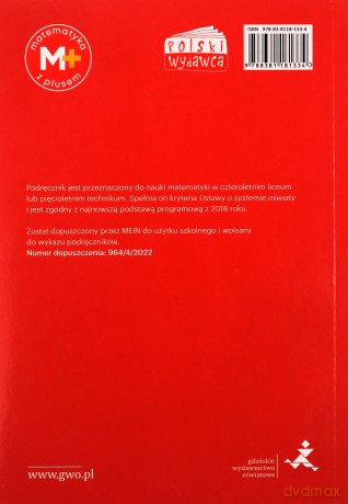 Nowe matematyka z plusem podręcznik do liceum i technikum dla klasy 4 zakres podstawowy - Małgorzata Dobrowolska, Marcin Karpiński, Jacek Lech [KSIĄŻKA]