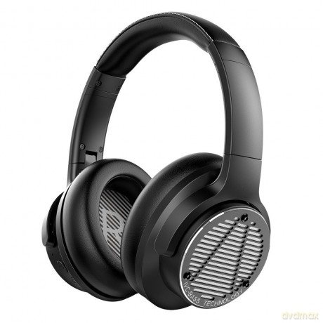 Ausdom bezprzewodowe wokółuszne słuchawki Bluetooth 5.0 ANC (aktywna redukcja szumów) czarny (Bass-One)