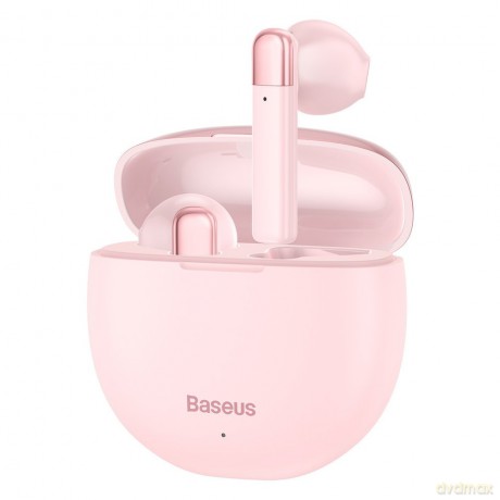 Baseus Encok W2 wodoodporne IPX4 bezprzewodowe słuchawki Bluetooth 5.0 TWS różowy (NGW2-04)