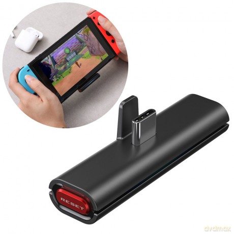 Baseus GAMO BA05 transmiter Bluetooth USB Typ C do konsoli Nintendo Switch czarny (NGBA05-01)