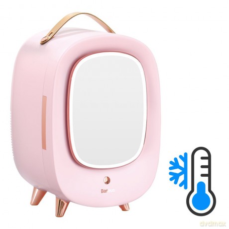 Baseus mini lodówka na kosmetyki lusterko do makijażu różowy (CRBXNS-A04)