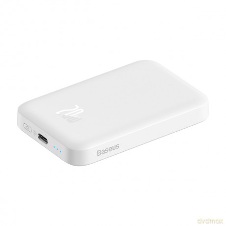 Baseus powerbank magnetyczny 6000mAh 20W + kabel USB Typ C 60W 50cm biały (PPCX020002)