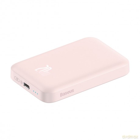 Baseus powerbank magnetyczny 6000mAh 20W + kabel USB Typ C 60W 50cm różowy (PPCX020004)