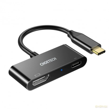Choetech HUB-M03 przejściówka adapter USB Typ C - HDMI + USB-C Power Delivery czarny (HUB-M03)