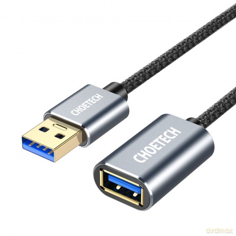 Choetech kabel przewód przedłużacz przejściówka USB 3.0 (męski) - USB 3.0 (żeński) 2 m szary (XAA001)