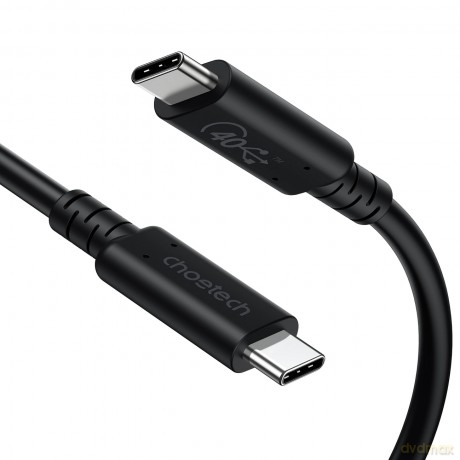 Choetech kabel USB-C - USB-C USB 4 Gen3 100W 40Gbps/8K 0.8m czarny (XCC-1028)