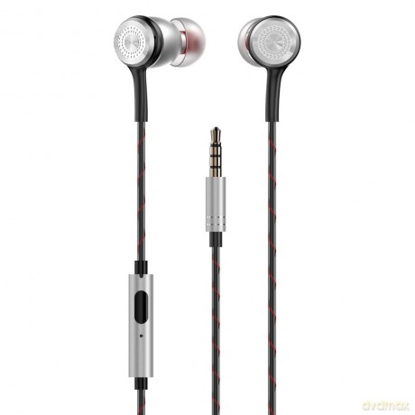 Dudao dokanałowe słuchawki zestaw słuchawkowy z pilotem i mikrofonem 3,5 mm mini jack srebrny (X12PRO-Silver)
