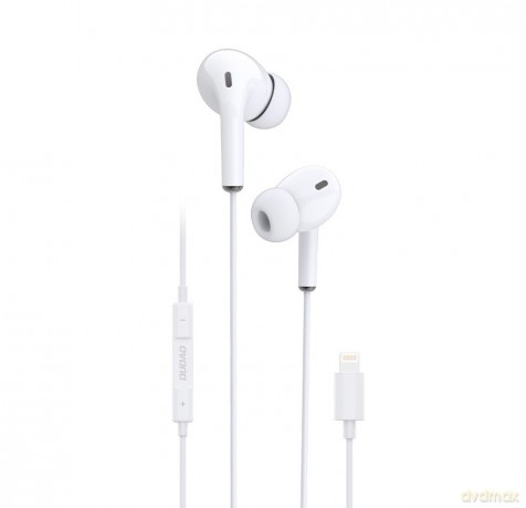 Dudao dokanałowe słuchawki zestaw słuchawkowy z pilotem i mikrofonem Lightning biały (X14L white)