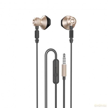 Dudao metalowe przewodowe słuchawki douszne 3,5 mm mini jack złoty (X2C-Gold)