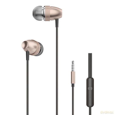 Dudao przewodowe słuchawki dokanałowe zestaw słuchawkowy ze złączem 3,5 mm mini jack złoty (X2Pro gold)