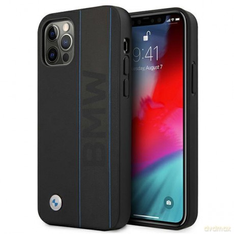 Etui BMW BMHCP12LRWBOK iPhone 12 Pro Max 6,7" czarny/black hardcase Leather Outlines