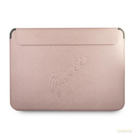 Guess Sleeve GUCS13PUSASPI 13" różowy /pink Saffiano Script