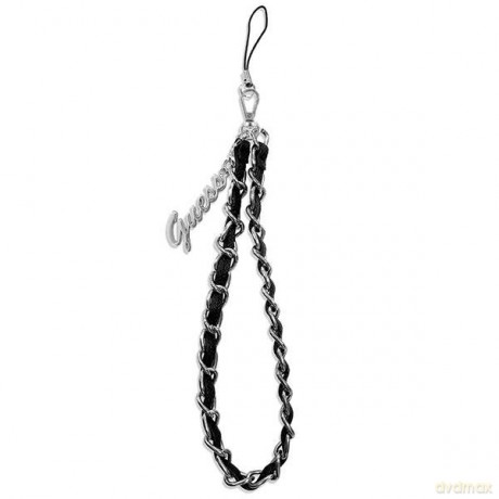 Guess zawieszka GUSTSASSK Phone Strap czarny/black Chain Metal Logo Charm
