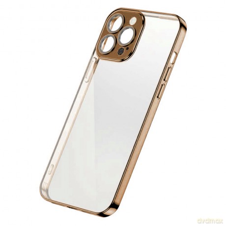 Joyroom Chery Mirror Case etui pokrowiec do iPhone 13 Pro Max obudowa z metaliczną ramką złoty (JR-BP909 gold)