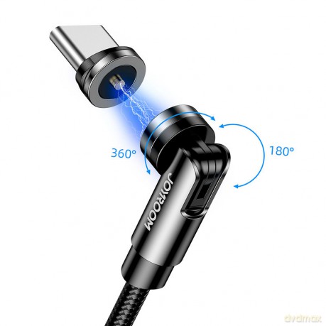 Joyroom magnetyczny kabel przewód USB - USB Typ C do ładowania 2,4A 1,2m czarny (S-1224X2 C black)