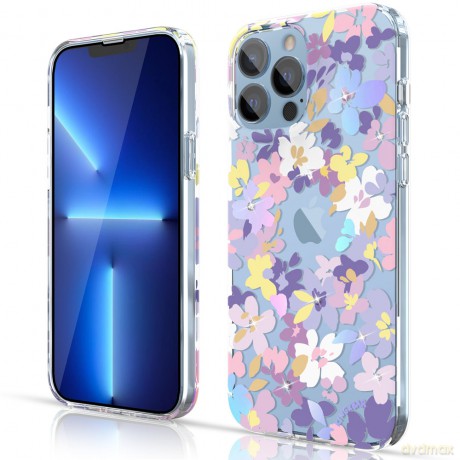 Kingxbar Brilliant Series żelowe etui z Kryształami Swarovskiego iPhone 13 Pro Max fioletowy