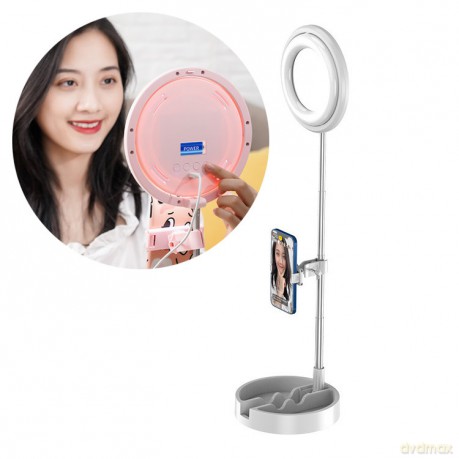 Lampa LED Ring Flash statyw zestaw do nagrywania live streaming filmów YouTube TikTok Instagram uchwyt na telefon do selfie lampa pierścieniowa biały (1TMJ white)