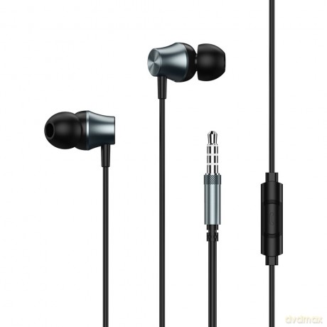 Remax Deep BASS przewodowe dokanałowe słuchawki 3,5 mm mini jack czarny (RM-202 tarnish)