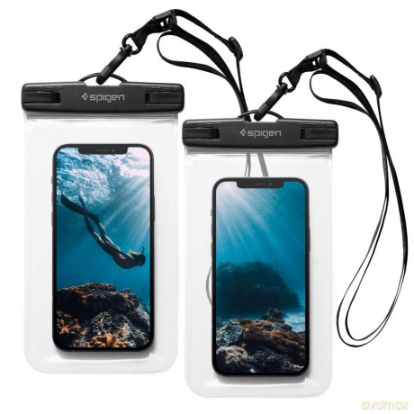 Spigen A601 Universal Waterproof Case 2-Pack Crystal Clear