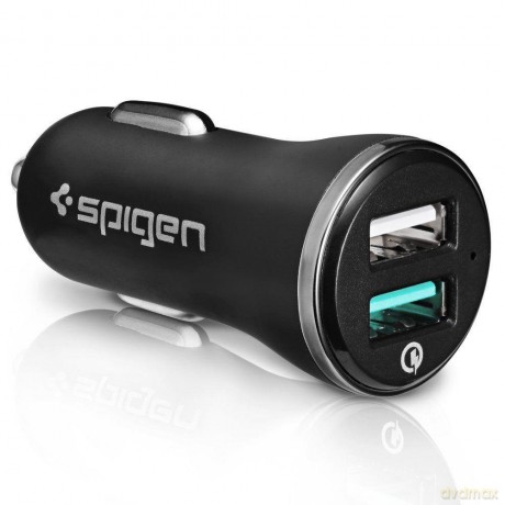 Spigen F27Qc Qc3.0 2-Port Car Charger Black