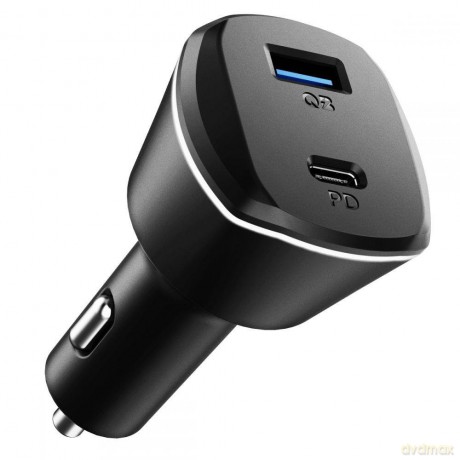 Spigen Pc1800 Powerarc 2-Port Car Charger Pd30W/Qc.3.0 Black