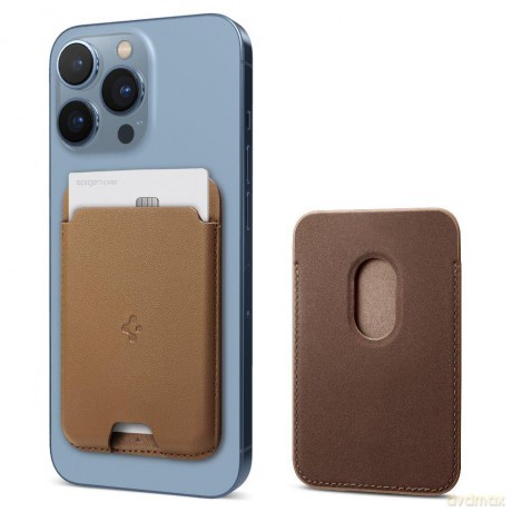 Spigen Valentinus Magsafe Universal Magnetic Card Holder Brown