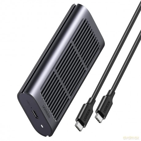 Ugreen obudowa na dysk SSD NVMe/PCIe USB 3.2 Gen 2x2 (SuperSpeed USB 20 Gbps) M.2 (M, M&B key) czarny (kabel USB Typ C w zestawie) (CM374 black)