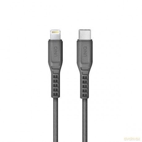 UNIQ Kabel MFI Flex USB-C-Lightning 18W nylonowy szary/charcoal grey
