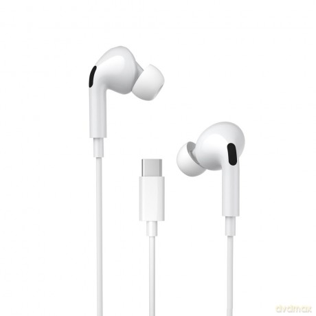 WK Design przewodowe dokanałowe słuchawki USB Typ C biały (Y31 type-c white)