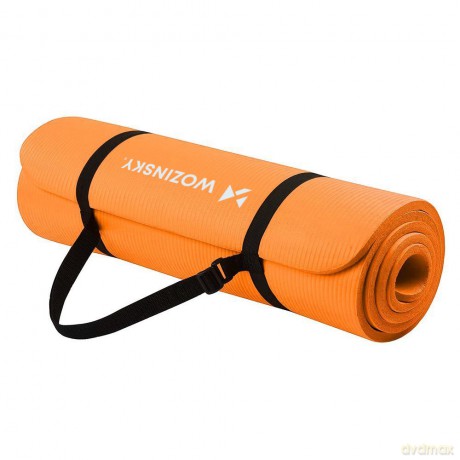 Wozinsky mata gimnastyczna do ćwiczeń 181 cm x 63 cm x 1 cm joga pilates pomarańczowy