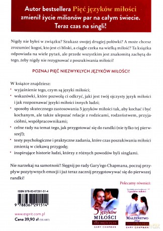 5 języków miłości dla singli - Gary Chapman [KSIĄŻKA]