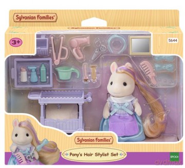 Kucyk z długimi włosami zestaw z akcesoriami i figurką
