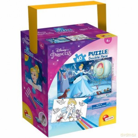 Puzzle z rączką Disney Księżniczki Mini 60 dwustronne