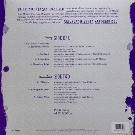Di Meola McLaughlin De Lucia: Saturday Night In San Francisco (Clear) [Winyl]