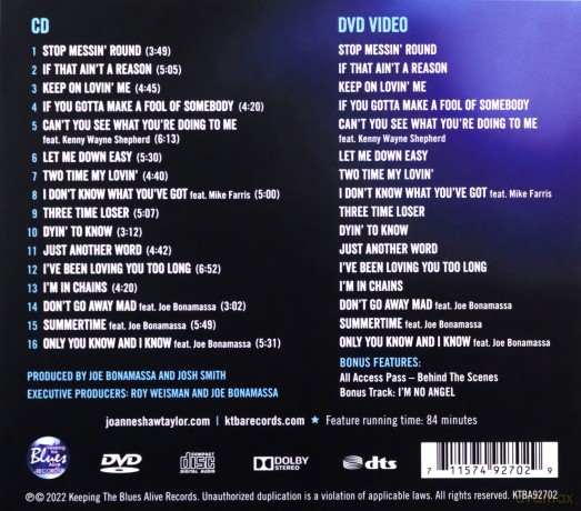 Joanne Shaw Taylor: Blues From The Heart Live [DVD]+[CD]