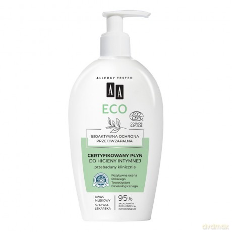 AA Eco Certyfikowany Płyn do higieny intymnej - bioaktywna ochrona przeciwzapalna 300 ml