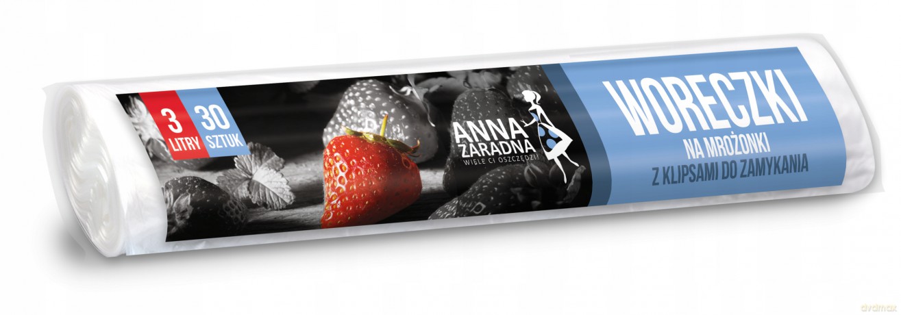 ANNA ZARADNA Woreczki na mrożonki z klipsami do zamykania 3L 1op.-30 szt