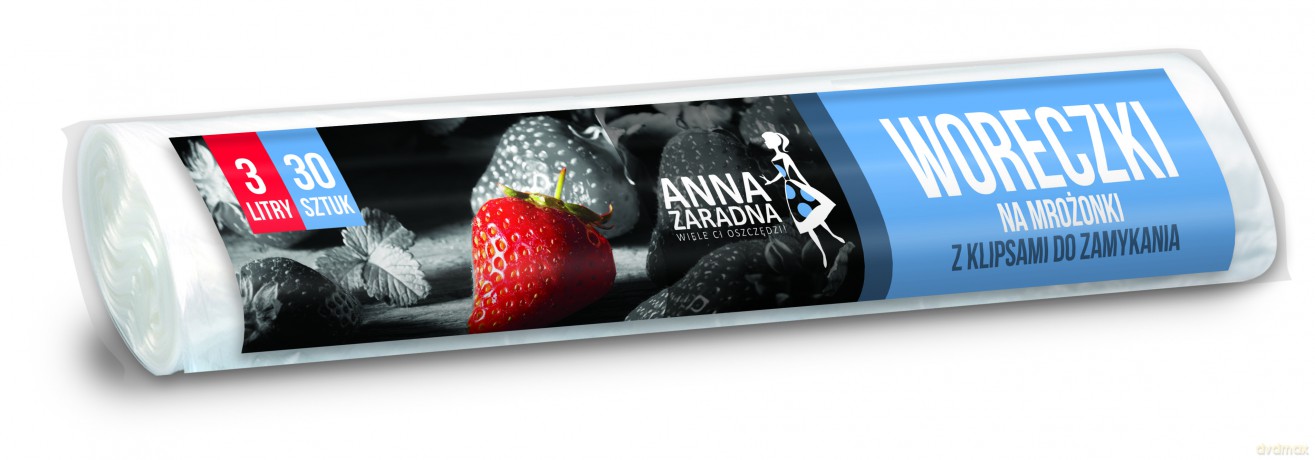 ANNA ZARADNA Woreczki na mrożonki z klipsami do zamykania 3L 1op.-30 szt