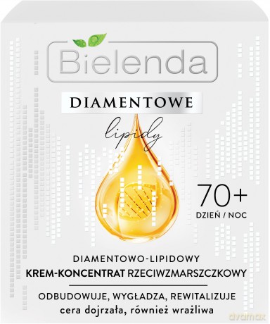 Bielenda Diamentowe Lipidy 70+ Diamentowo-Lipidowy Krem - koncentrat przeciwzmarszczkowy na dzień i noc 50 ml