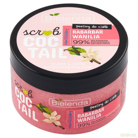 Bielenda Scrub Coctail Peeling do ciała nawilżający Rabarbar & Wanilia 350g