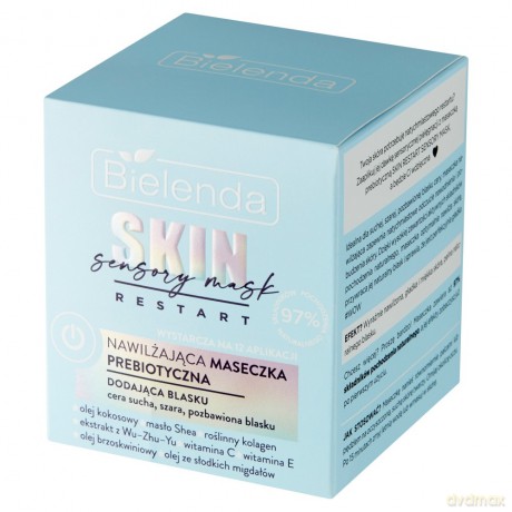 Bielenda Skin Restart Sensory Mask Nawilżająca Maseczka prebiotyczna dodająca blasku 50 ml