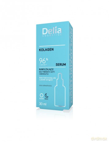 Delia Cosmetics KOLAGEN Serum nawilżające do twarzy,szyi i dekoltu na dzień i noc 30 ml