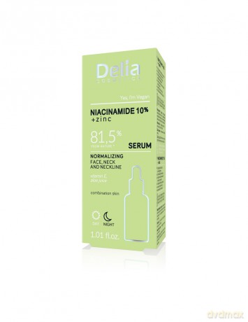 Delia Cosmetics NIACINAMIDE 10%+ZINC Serum normalizujące do twarzy,szyi i dekoltu na dzień i noc 30 ml