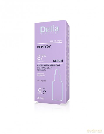 Delia Cosmetics PEPTYDY Serum przeciwstarzeniowe do twarzy,szyi i dekoltu na dzień i noc 30 ml