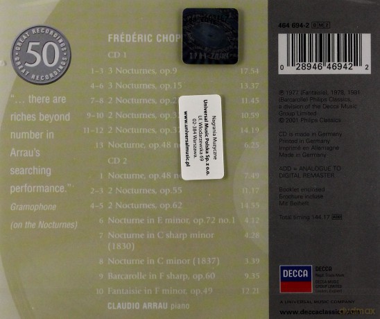 50 Philips: Chopin: Nocturnes [2CD]