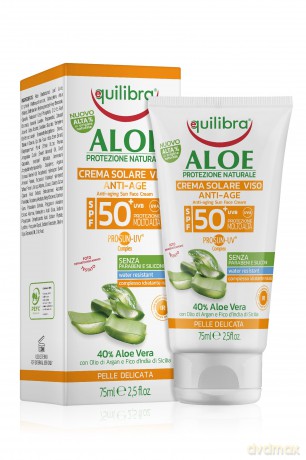 Equilibra Aloe Solare Aloesowy Przeciwzmarszczkowy Krem przeciwsłoneczny SPF50+ UVA, UVB 75ml