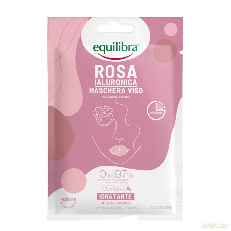 Equilibra Rosa Różana Maska nawilżająca na twarz z kwasem hialuronowym 1 szt.