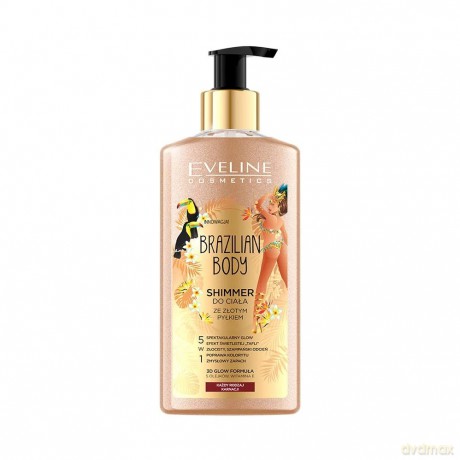 Eveline Brazilian Body Shimmer do ciała ze złotym pyłkiem 5w1 do każdej karnacji 150 ml